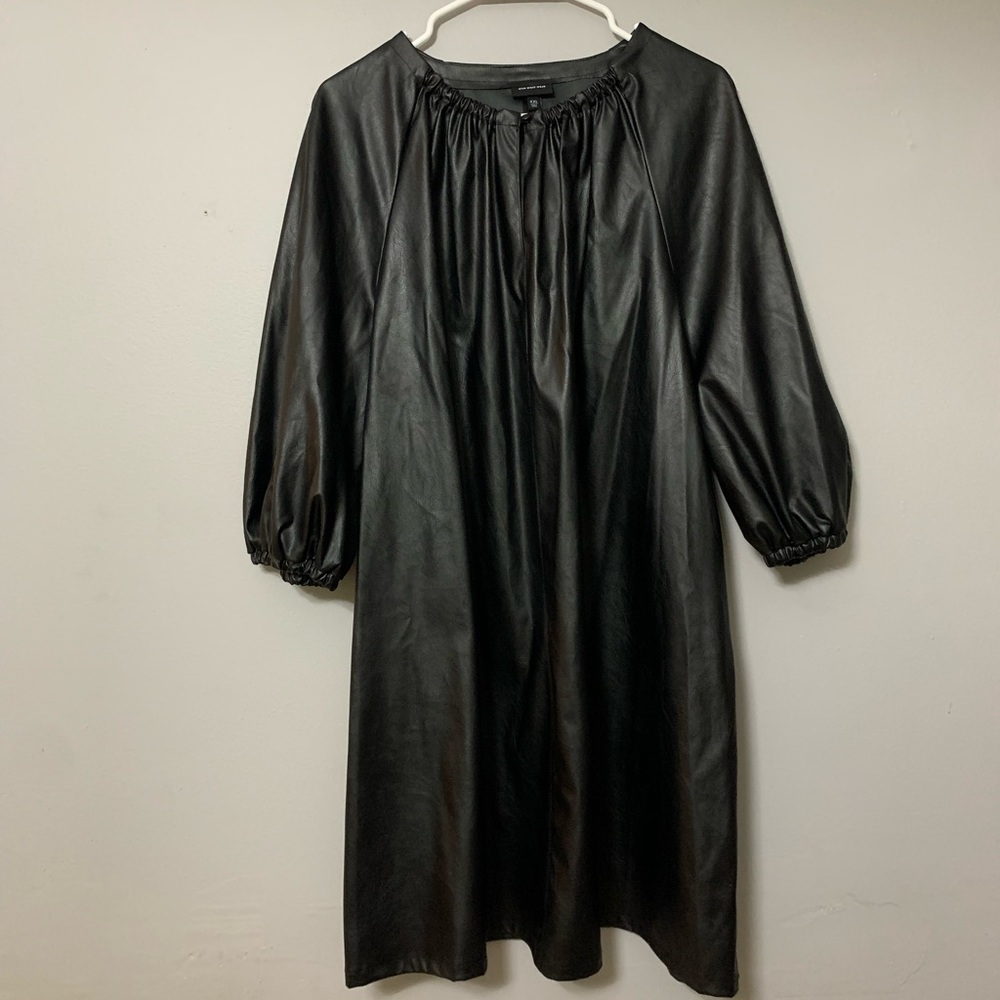 NWOT black leather dress